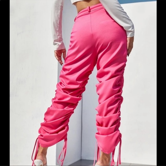 Drawstring side solid pants - Picture 2 of 4